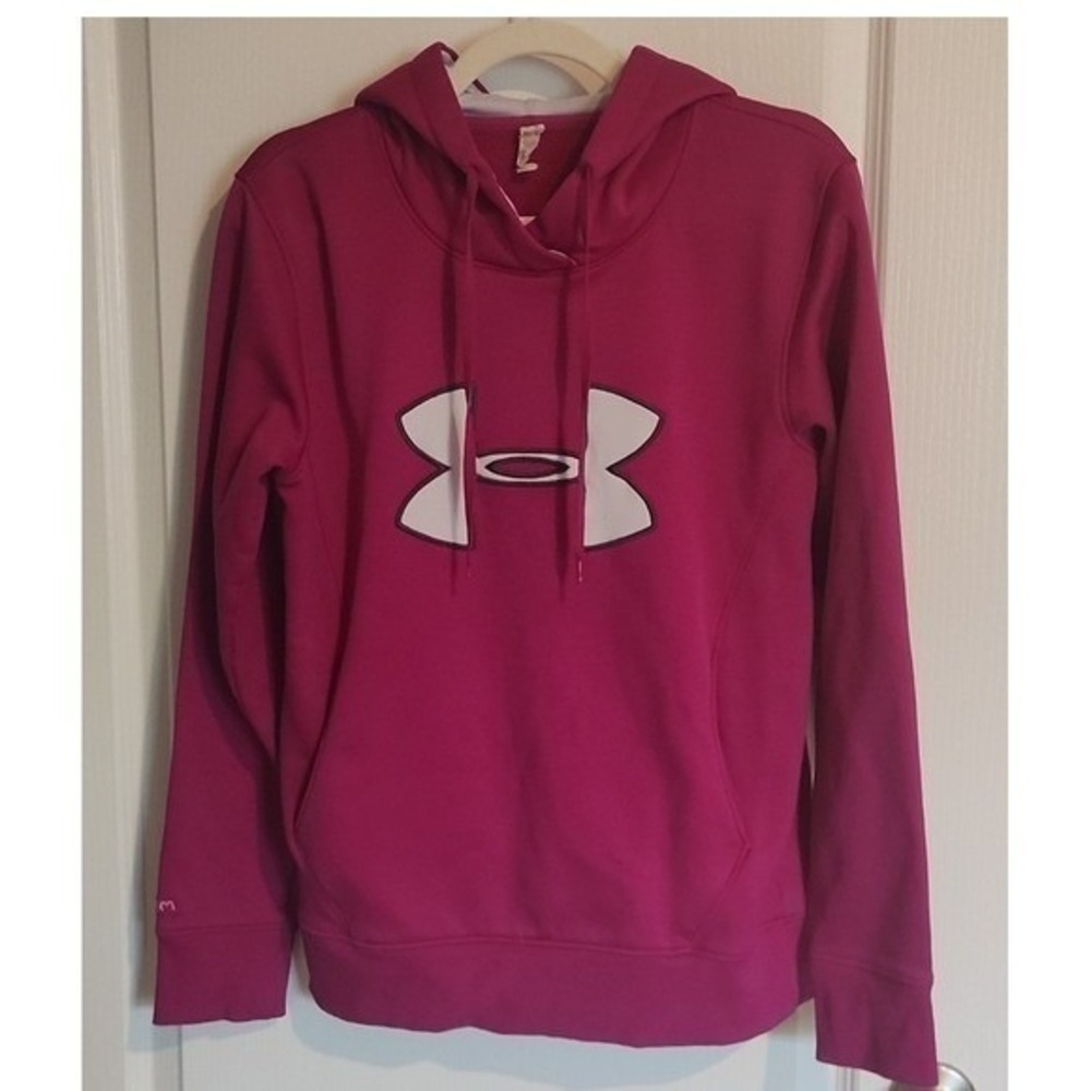 Under Armour Women's Pullover Hoodie Cold Gear Storm Purple Med Kangaroo Pocket